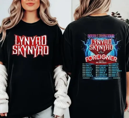 Discover Lynyrd Skynyrd Double Trouble Vision Tour 2026 North America T-shirt