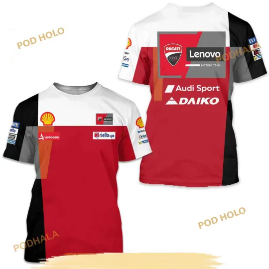 Discover Ducati Lenovo Motorcycle 3D T-Shirt