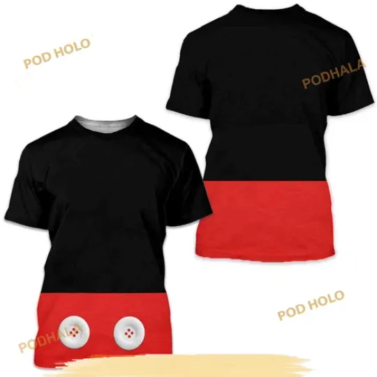 Discover Mickey Mouse Halloween Cosplay Running Costume 3D T-Shirt