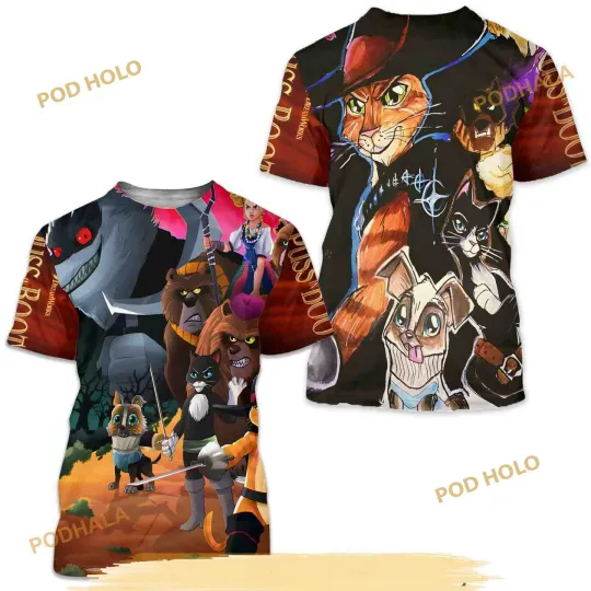 Discover Character Puss In Boots 3D Shirt, The Last Wish Movie 3D Gift