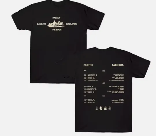 Discover Halsey Back To Badlands Tour 2025-2026 Shirt – Unisex Music Concert T-shirt