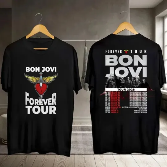 Discover 2026 Bon Jovi Forever Tour T-Shirt, Bon Jovi 2026 Concert, Bon Jovi Rock Band Sh