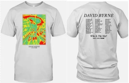 David Byrne Who Is The Sky 2025 2026 Tour T shirt