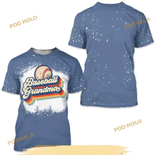 Discover Baseball Grandma Bleached Sublimated 3D Shirt