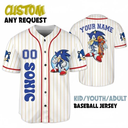 Discover Disney The Hedgehog Sonic Baseball Jersey, Custom Disney Sonic Jersey Shirt, Sonic Party Jersey, Disney Baseball Jersey Teams