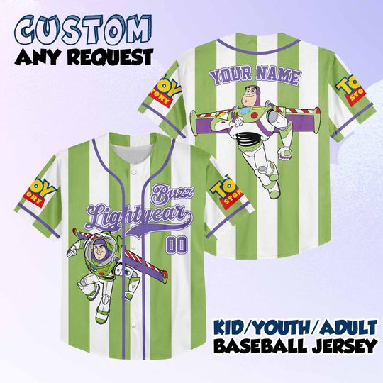 Discover Custom Disney Toy Story Buzz Lightyear Baseball, Custom Kids, Youth, Adult Disney Baseball Jersey Outfits Cute Pixar Toy Story Gift For Fan