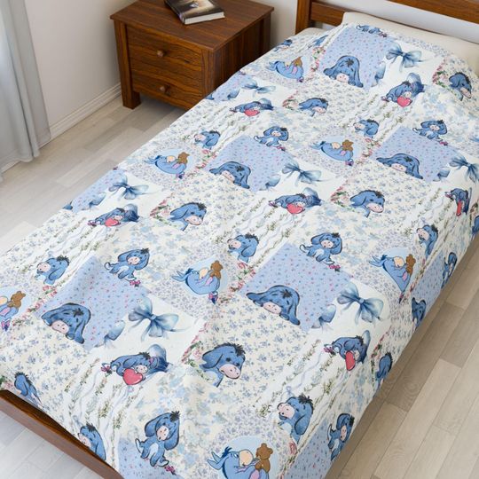 Discover Eeyore Cartoon Cozy Velveteen Blanket