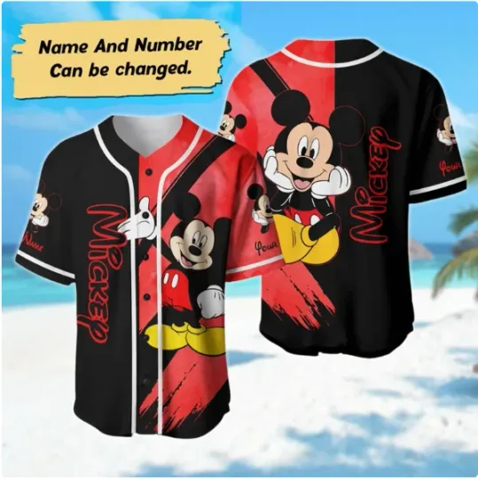 Discover Personalized Mickey Mouse 3D Baseball Jersey Shirt