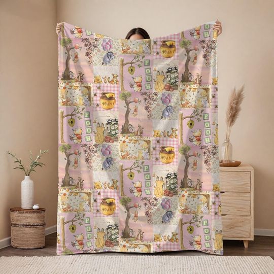 Discover Cozy Velveteen Winnie the Pooh Plush Blanket for Home and Living