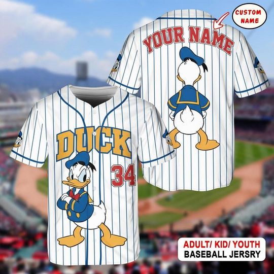 Discover Custom Disney Donald Duck Funny, Custom Disneyland Jersey, Football Team, Mickey Mouse Birthday, Gift For Disney Fans, Donald Duck Shirt