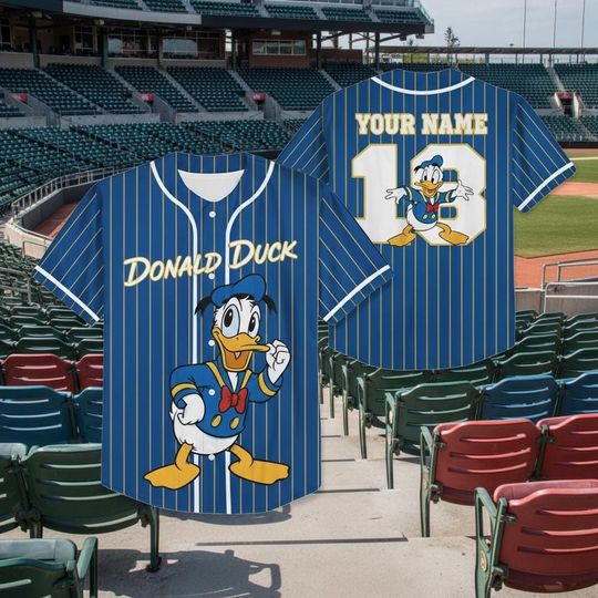 Discover Custom Disney Donald Duck Collection Baseball Jersey, Disney Donald Duck Jersey, Disneyland Team Matching Outfit, Disney Fan Jersey