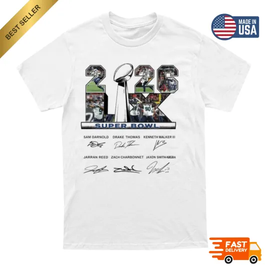 Discover Seattle Seahawks Super Bowl LX Signature Fan T-Shirt