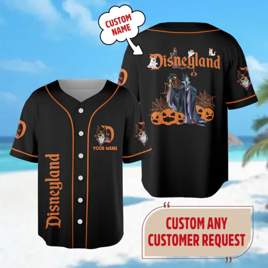 Discover Personalized Maleficent Halloween Baseball Jersey Shirt