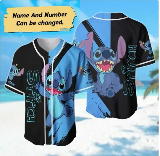 Discover Personalized Disney Stitch Baseball Jersey Shirt