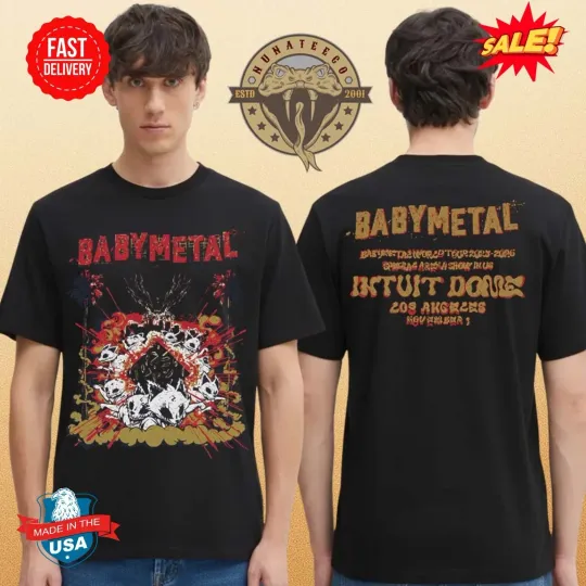 Discover Babymetal World Tour 2025 2026 On November 1 2025 Kogitsune Strike LA T-Shirt