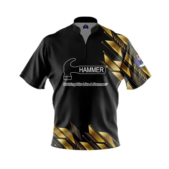 Discover Personalized Name Hammer Gold Lux Bowling Jersey Shirts