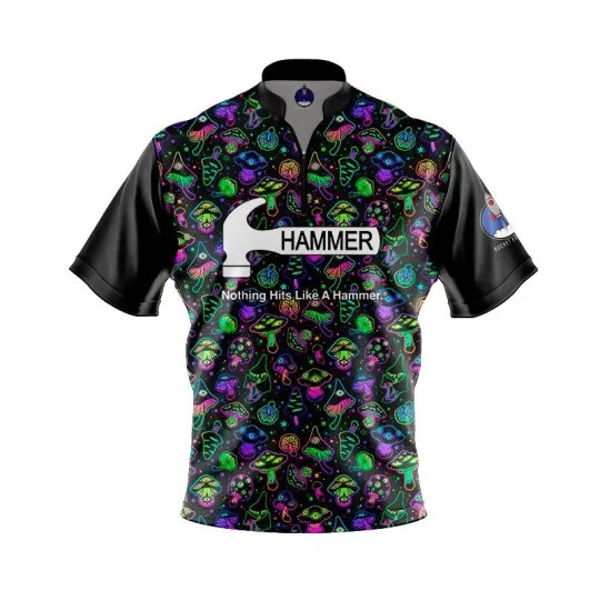 Discover Personalized Name Hammer Mushroom Paradise Bowling Jersey Shirts