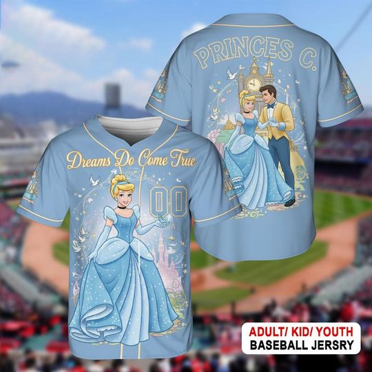 Discover Custom Disney Princess Cinde Baseball Jersey, Disney Cinde Jersey, Cinde Baseball Jersey, Princess Cinde Baseball Jersey
