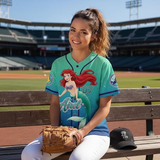 Discover Custom Arie Baseball Jersey, Disney The Little Mermaid Jersey, Disney Baseball Jersey Sports Cute Gifts For Disney Fans