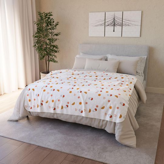 Orange Miffy Love Fleece Blanket for Home & Living
