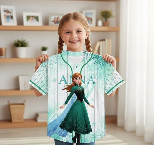 Discover Disney Anna Jersey, Princess Baseball Shirt, Kid Youth Adult Outfit, Birthday Gift
