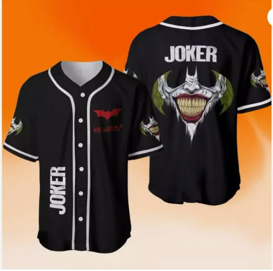 Halloween Joker Mouth Joker Smile Why So Serious 3D Baseball Jersey Shirt