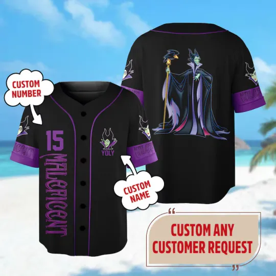 Discover Custom Maleficent Halloween 3D Baseball Jersey Shirt MOTHER DAY GIFT BEST PRICE