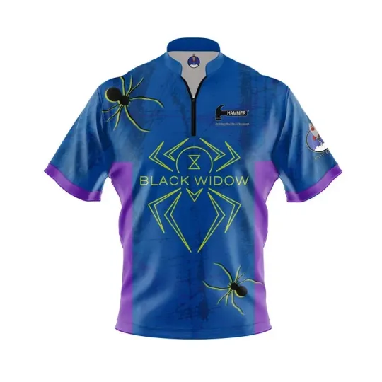 Discover Personalized Name Hammer Black Widow V1 Grunge Bowling Jersey Shirts All Size