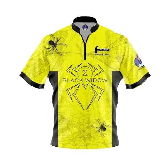 Discover Personalized Name Hammer Black Widow Neon Grunge Bowling Jersey Shirts All Size