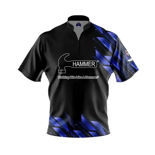 Discover Personalized Name Hammer Blue Lux Bowling Jersey Shirts All Size
