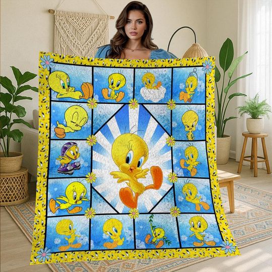 Tweety Bird Vintage Fleece Blanket for Home & Living Christmas Gift