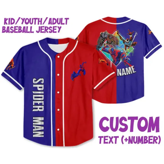Discover Personalize Spider Man Across The Spider Verse 3D Baseball Jersey Shirt