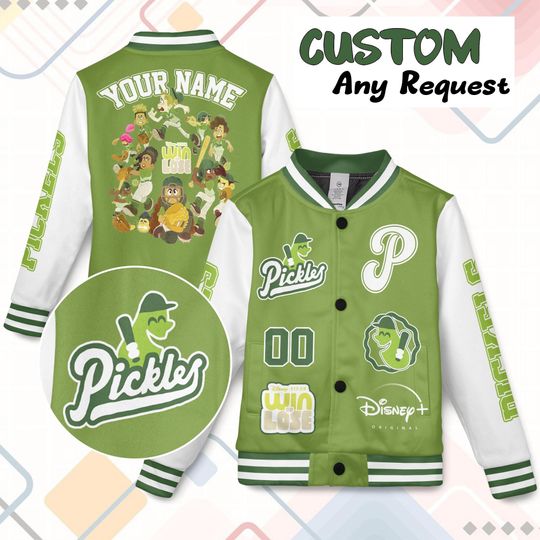 Discover Win Or Lose Pickles Team Group  Varsity Jacket, Kid Varsity Jacket, Pixar Win or Lose Family Disney Jacket, Baseball Team Outfit