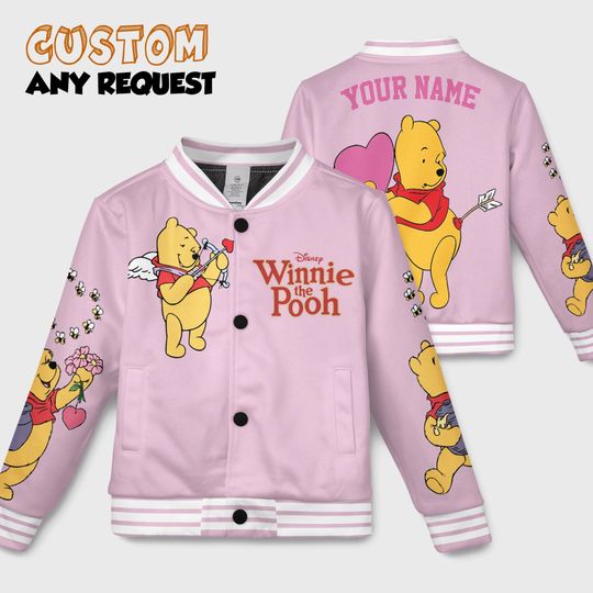 Discover Custom Disney Winnie The Pooh Varsity Jacket, Kid Varsity Jacket, Pooh Bear Disney Jacket, Baseball Team Outfit, Disney Uniform Varsity