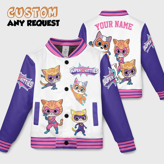 Discover Personalized SuperKitties Varsity Jacket, SuperKitties Baseball Jacket, Kids Youth Adult Varsity Jacket