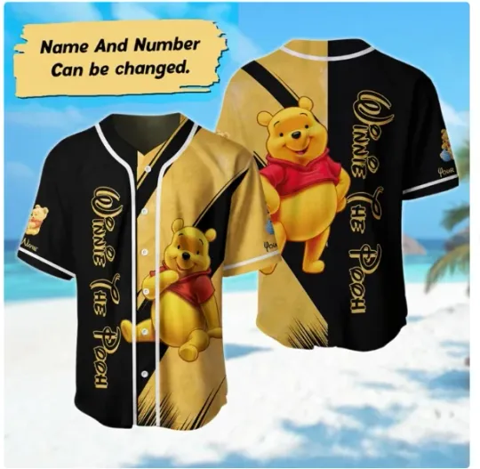 Discover Custom Winnie the Pooh 3D Baseball Jersey Shirt