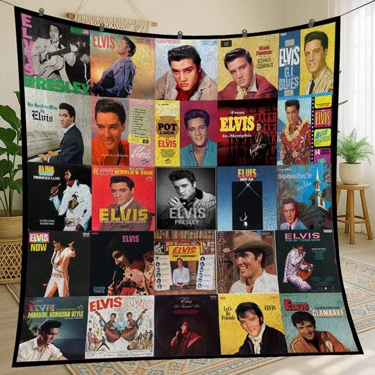 Elvis Presley Vintage Fleece Blanket, Christmas Gift