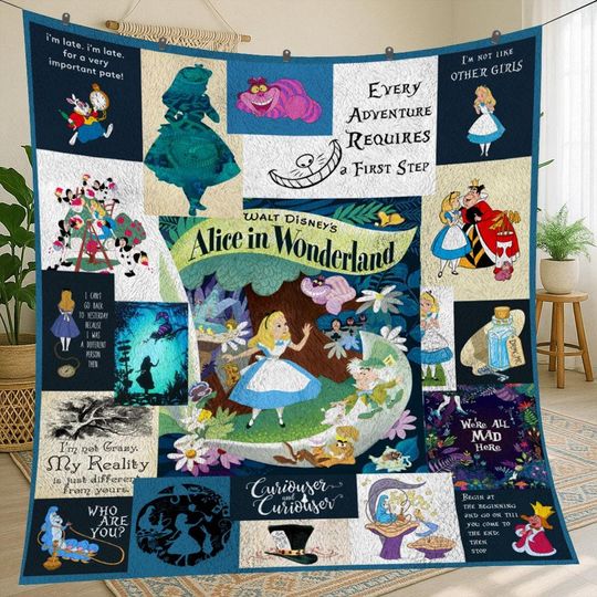 Discover Alice in Wonderland Vintage Fleece Blanket for Home and Living
