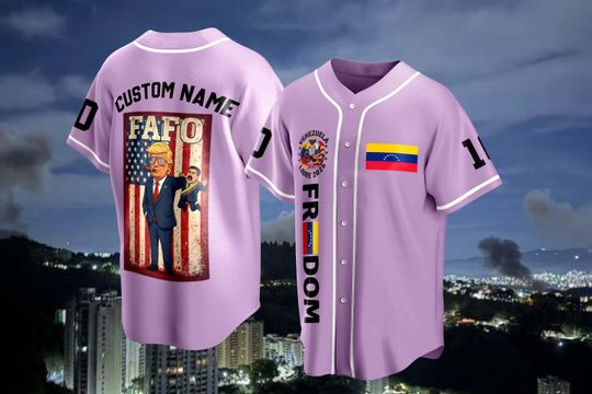 Discover FAF0 Patriotic Venezuela Flag Jersey, Venezuela Libre Baseball Jersey, Custom Name Freedom Shirt, Venezuela 2026 Baseball.