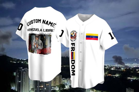 Discover Venezuela Libre Baseball Jersey, Custom Name Freedom Shirt, Venezuelan Flag Jersey, Patriotic Venezuela 2026 Baseball .