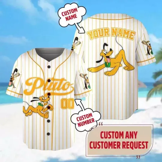 Discover Personalized Cute Pluto Dog Baseball Jersey Shirt, Gift For Fans