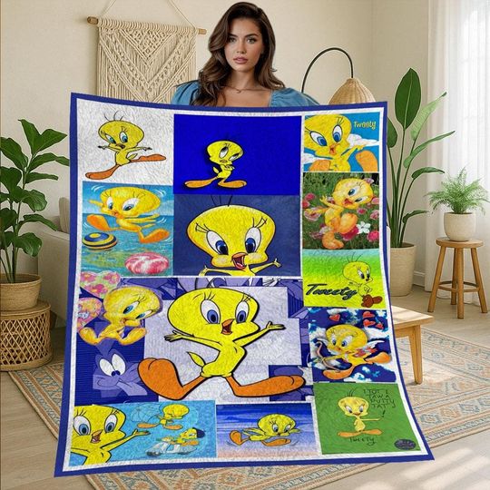 Tweety Bird Vintage Fleece Blanket, Christmas Gift
