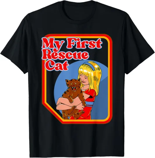 Discover My First Rescue Cat Funny Dark Humor Shirts - Hilarious T-Shirt