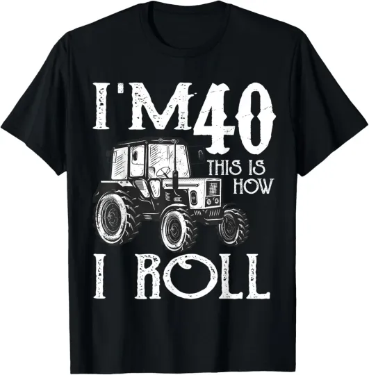 Discover 40th Birthday Tractors Farmer Rancher Funny Saying Vintage T-Shirt