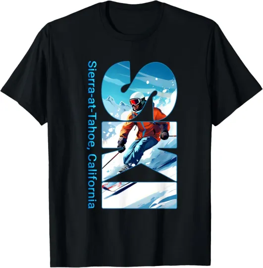 Discover Sierra-at-Tahoe Cool Skiing Vacation Ski Outdoor Skier T-Shirt