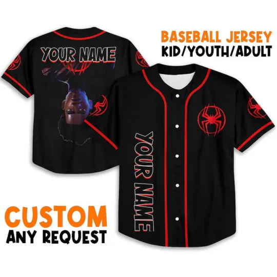 Discover Personalize Spider Man Across the Spider Verse upside 3D Baseball Jersey Shirt