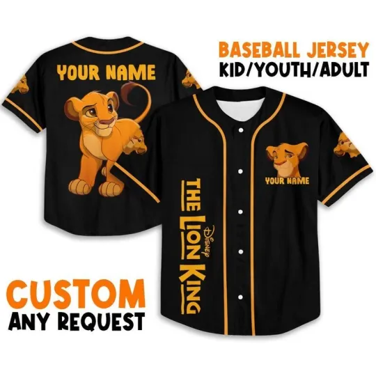 Discover Personalize The Lion King Baby Black Color 3D Baseball Jersey Shirt Best Price