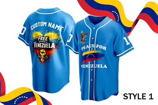 Discover Peace for Venezuela Baseball Jersey, Free Venezuelan Baseball Jersey, Venezuela Patriotic Shirt, Venezuelan Pride Gift.