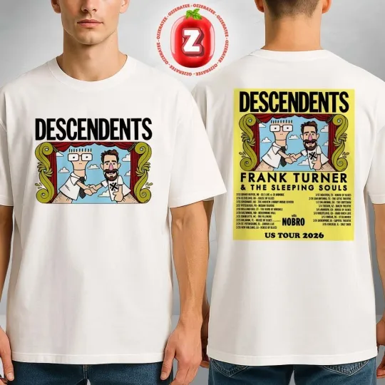 Discover Descendents Frank Turner US Tour Music Poster In America 2026 Two Sides T-Shirt