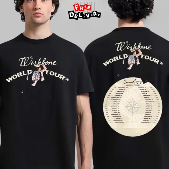 Conan Gray Wishbone World Tour 2026 T-Shirt, Two Sided Concert Tour Dates Tee